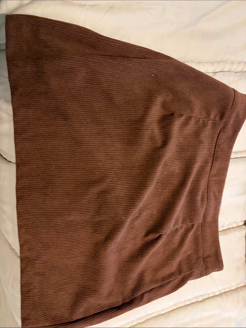 SHEIN Brown Ribbed Mini Skirt